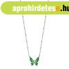 925 ez�st nyakl�nc - pillang� z�ld sz�rnyakkal, cirk�ni�s te