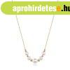925 ez�st nyakl�nc - r�zsaarany sz�n�, feh�r szintetikus gy�