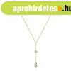 14K s�rga arany nyakl�nc - r�vid l�nc, kerek �s k�nnycsepp a
