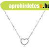 925 Ez�st nyakl�nc - sz�v �tl�tsz� cirk�ni�kkal, kerek l�ncs