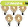 5 db E27 3 fokozat� dimmelhet� LED izz� arany G95 4W 450lm 2