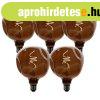 5 darabos E27 dimmelhet� LED izz�k�szlet T125 barna 4W 120 l