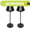 2 db-os Retro asztali l�mpa szett fekete �jrat�lthet� IP44 -