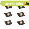 6 darabos sz�gletes, s�llyesztett spotl�mpa k�szlet, fekete,