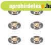6 darabos s�llyesztett spotl�mpa k�szlet, kerek, alum�nium, 