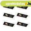 6 darabos s�llyesztett spotl�mpa k�szlet fekete GU10 �ll�tha