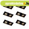 6 darabos s�llyesztett spotl�mpa k�szlet fekete, �ll�that�, 