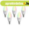 5 darabos Smart E14 LED izz�k�szlet C37 Op�l RGBW 4,9W 470 l