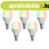 5 darabos Smart E14 LED izz�k�szlet G45 Op�l RGBW 4,9W 470 l