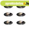 6 darabos modern s�llyesztett spotl�mpa k�szlet fekete GU10 