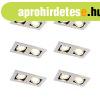 6 darabos s�llyesztett spotl�mpa k�szlet alum�nium t�glalap 
