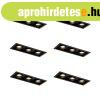 6 darabos modern, s�llyesztett spotl�mpa k�szlet, fekete, �l