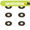 6 darabos modern, fekete, s�llyesztett f�rd�szobai spotl�mpa
