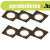 6 db-os be�p�tett spotl�mpa k�szlet fekete LED-del, 3 fokoza