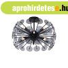 Art Deco mennyezeti l�mpa fekete f�st�veggel - Atomic