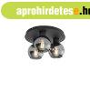 Art Deco mennyezeti l�mpa fekete f�st�veggel 3 l�mp�s - Vidr
