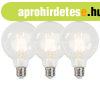 3 db E27-es szab�lyozhat� LED izz� G95 5W 470lm 2700K k�szle