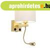 Arany fali l�mpa USB-vel, feh�r b�r�val - Brescia Combi