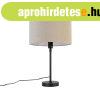 Asztali l�mpa fekete, �ll�that�, vil�gosbarna �rny�kol�val, 