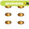 Set van 6 moderne inbouwspots zwart met goud GU10 50mm IP44 