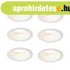 6 darabos s�llyesztett spotl�mpa k�szlet feh�r sz�nben, LED-