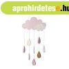 F�ggesztett felh� alak� dekor�ci�, cseppekkel, r�zsasz�n - G