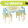 Gyerek asztalka szett, 2 sz�kkel, vil�gosk�k-z�ld - MARVIN -