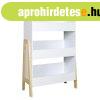 Gyerek k�nyvespolc, h�z alak�, fa, feh�r - b�zs - Butop�a