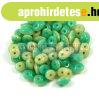 Superduo Duet Bead - Green Turquoise/Ivory - 2.5x5mm