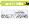 V�szon falik�p, tengerparti h�z, 45x140 cm, feh�r - DUNES - 