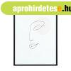 Keretezett poszter, vonalrajz arc, 50x70 cm, fekete-feh�r  -