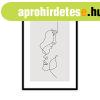 Keretezett falik�p, vonalrajz, f�rfi �s n�i arc, 50x70 cm, f