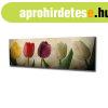 V�szon falik�p, tulip�nok, 80x30 cm, kr�msz�n� - TULIPES - B