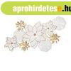 Fali dekor�ci� kompoz�ci�, vir�gok, 80x42 cm, feh�r-arany - 