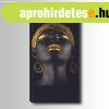 V�szon falik�p, 30x80 cm n�i arc fekete arany - LA FEMME - B