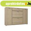 K�tajt�s cip�sszekr�ny, fi�kkal �s 2 rekesszel, sonoma t�lgy