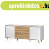 K�tajt�s magasf�ny� t�lal� kom�d, 3 fi�kkal, feh�r-di�fa - P