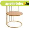 F�m kerek kisasztal, polccal, arany - MEDUSE - Butop�a