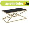 �veg doh�nyz�asztal, piramis alak� l�bakkal, fekete-arany - 