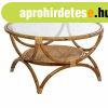 Kerek rattan doh�nyz�asztal, polccal, 90 cm, nat�r  - TONKIN