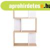 Modern k�nyvespolc, 3 szintes, feh�r-feny� - RECTO-VERSO - B