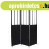 �vegezett parav�n, 3 r�szes, fekete - CITY - Butop�a