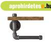 Indusztri�lis st�lus� polc, WC-pap�r tart�val, nat�r fa - PL