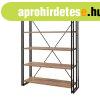 Loft st�lus� k�nyvespolc, 5 polccal, fekete-fa - 5TH AVENUE 