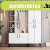 El�szobaszekr�ny, polccal �s akaszt�s r�sszel, feh�r, fekete