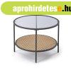 Kerek doh�nyz�asztal, �veg lappal, rattan - KATY - Butop�a