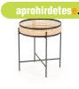 Kerek lerak�asztal, f�m l�bakkal, rattan - HOBA - Butop�a