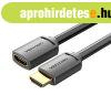 Vention HDMI/M -> HDMI/F (4K, HD, PVC, fekete), 1m, k�bel