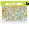 Szurkat�bla 140x100cm Magyarorsz�g aut�t�rk�pe fakeret
