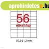 Etikett LCA03055 52,5 x 21,2 mm elt�vol�that� 5600 db/csomag